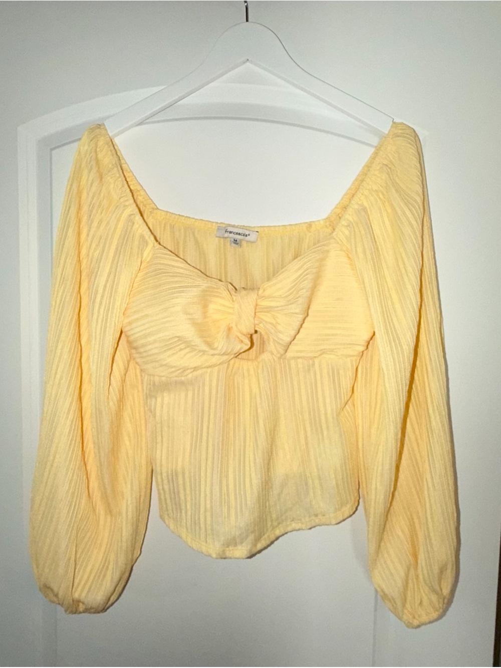 Francesca’s Yellow Puff-Sleeve Top